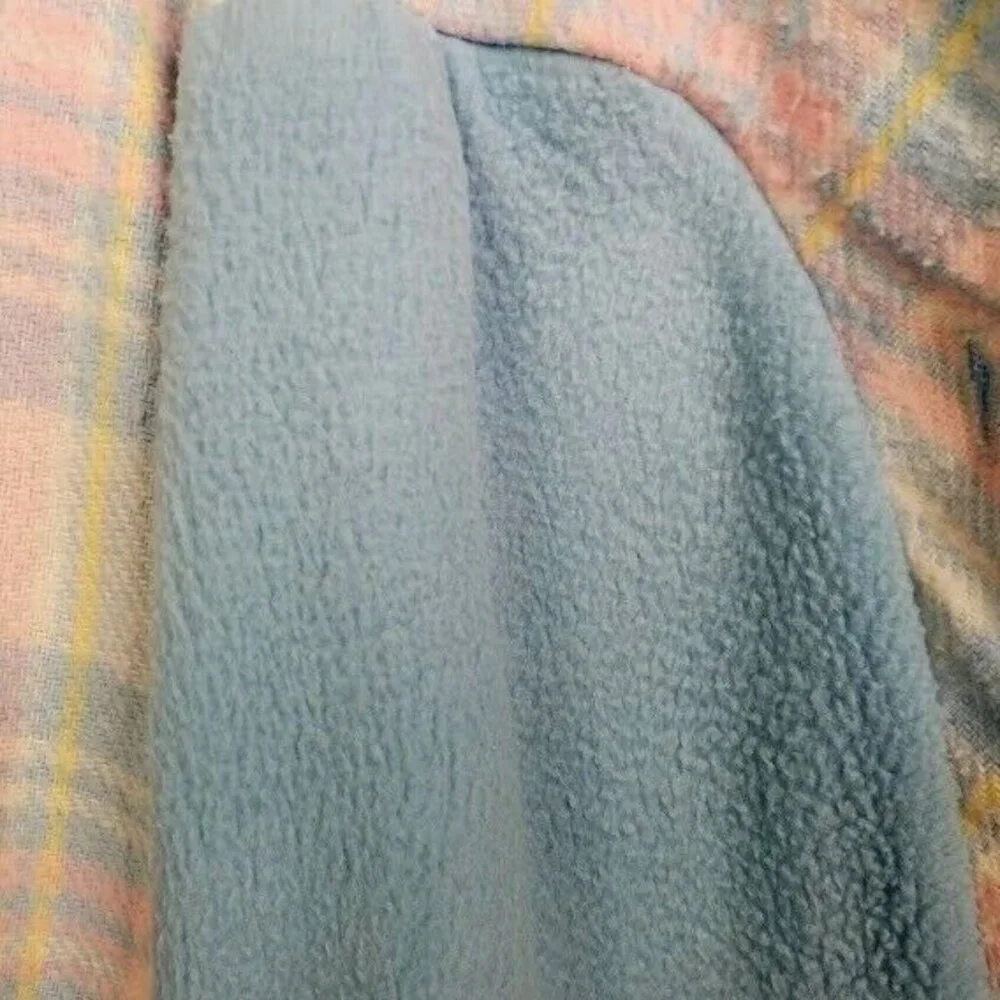 Sears At Home Wear Womens Blanket Robe Size Large Blue Buttons Vintage Housecoat